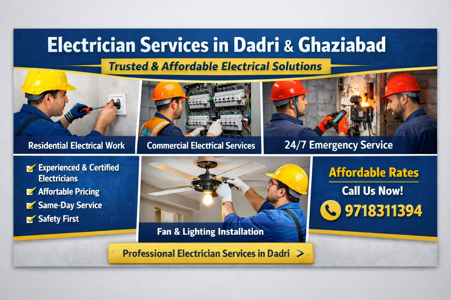 Electrician Services in Dadri & Ghaziabad – Trusted & Affordable Electrical Solutions
